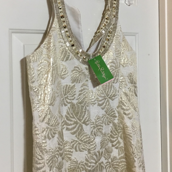 Lilly Pulitzer Dresses & Skirts - Lilly Pulitzer NWT Gold Metallic Shift Dress 12